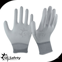 SRSAFETY 13 gauge knitted nylon coated PU on palm gloves,polyester PU coated hand working glove,free samples with china supplier